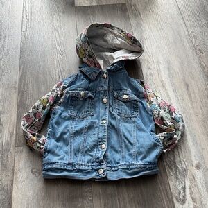 Disney Kids Denim Jacket with Cartoon Print Sleeves